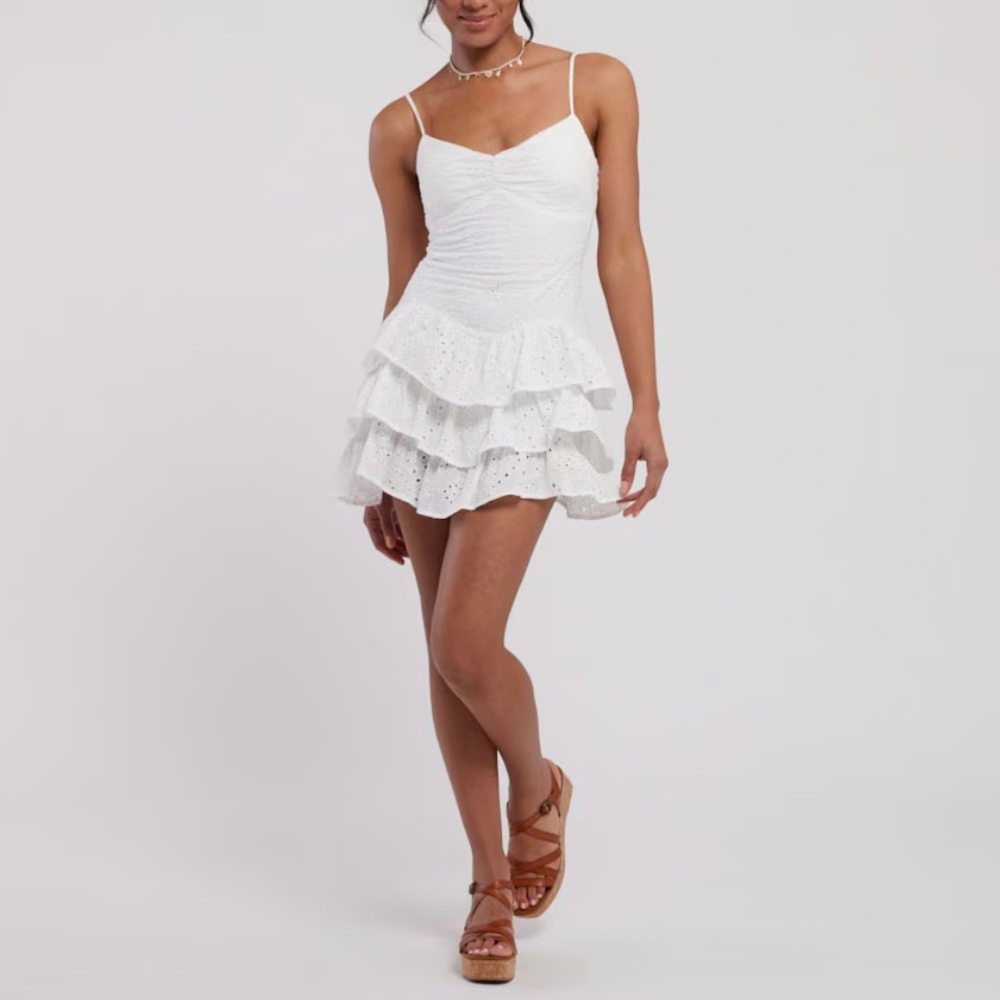 NWT Boutique Lace Ruffle Mini Dress